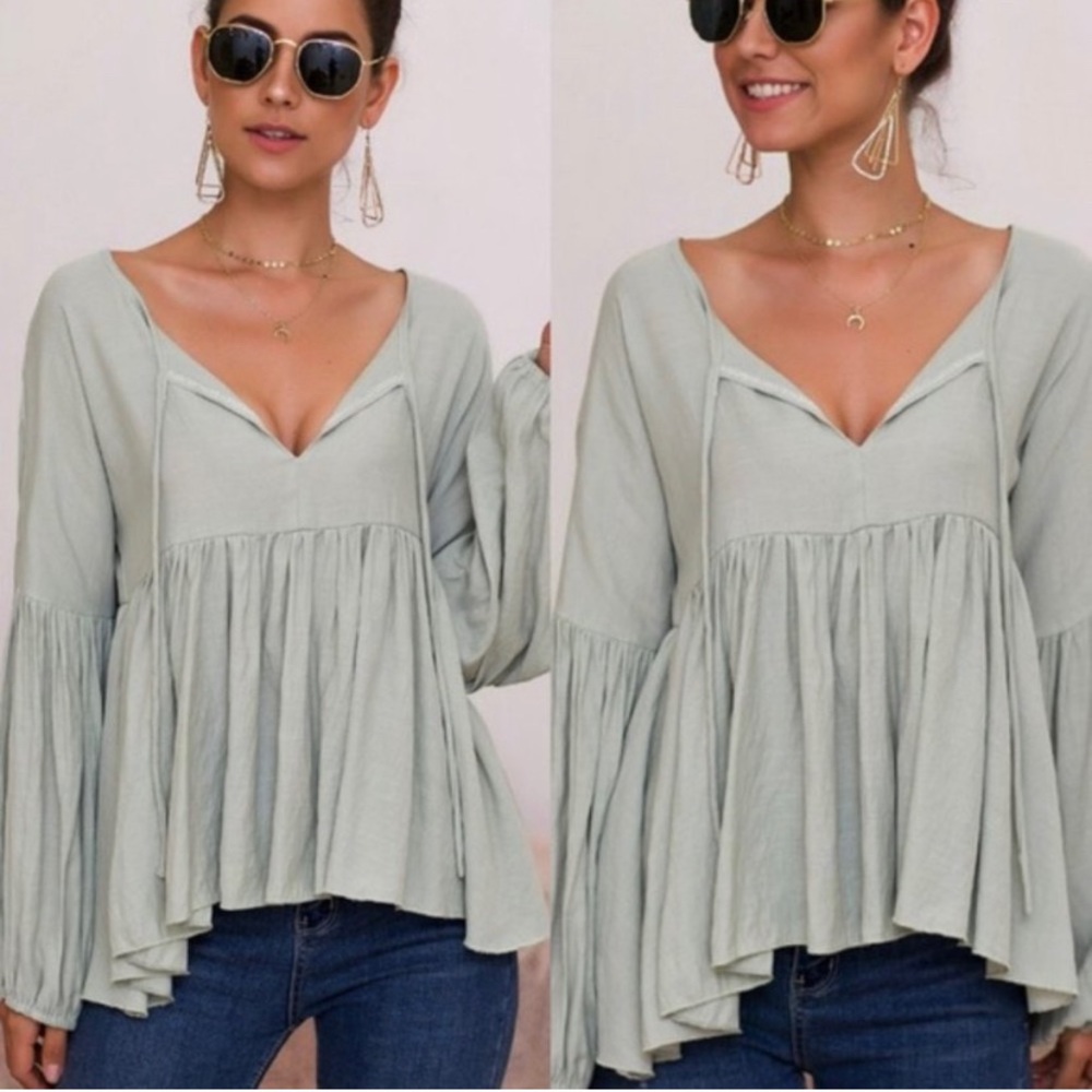 NWT Empire Waist Loose-fit Babydoll Top - Picture 3 of 5